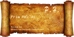 Prim Hédi névjegykártya